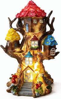 Solar Fairy House 11.8” Tall Fairy Garden House for Outside