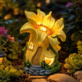Fairy Garden House with Solar Light,Outdoor Figurine Lights Garden