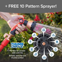 Pocket Hose Ballistic 75 FT Expandable Garden Hose w/Pocket Pivot Swivel Connector