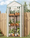 Bamworld Greenhouse for Outdoors Small Plant Green House 3-Tier Rack Stand Portable
